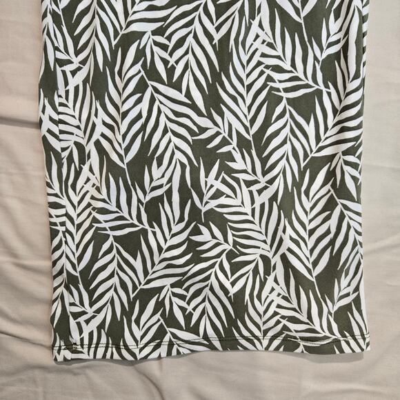 Kasper Leaf Print Pull-on Wide Ankle Pants Everyday Knit Size M Casual - Picture 3 of 7